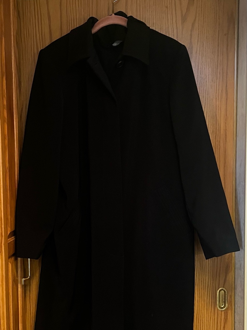 Worthington Classic Black Hooded Overcoat - Timeless Long Jacket Size 10P